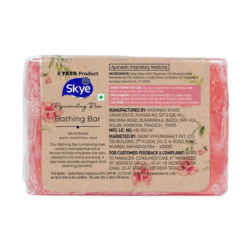 Skye Rejuvenating Rose Bathing Bar, 125 g
