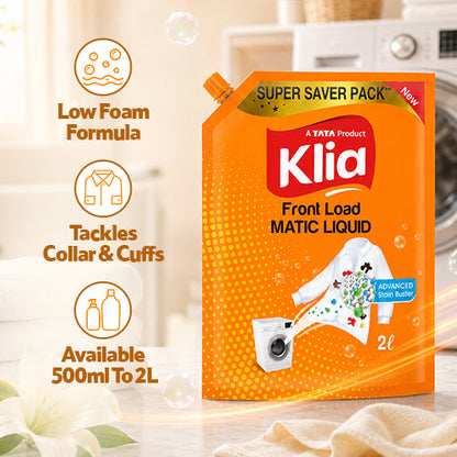 Klia Front Load Liquid Detergent, 2 L