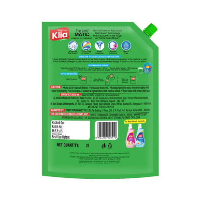Klia Top Load Liquid Detergent, 2 L
