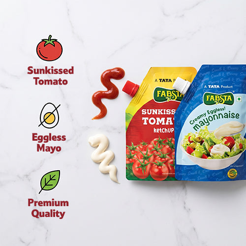 Fabsta Tomato Ketchup & Mayonnaise Combi Pack, 450 g + 450 g