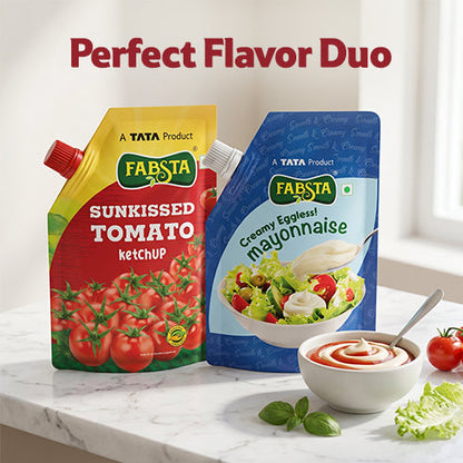 Fabsta Tomato Ketchup & Mayonnaise Combi Pack, 450 g + 450 g