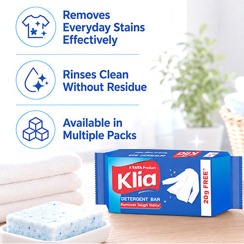 Klia Detergent Bar, 140 g + 20 g Free