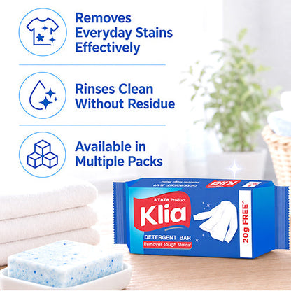 Klia Detergent Bar, 140 g + 20 g Free