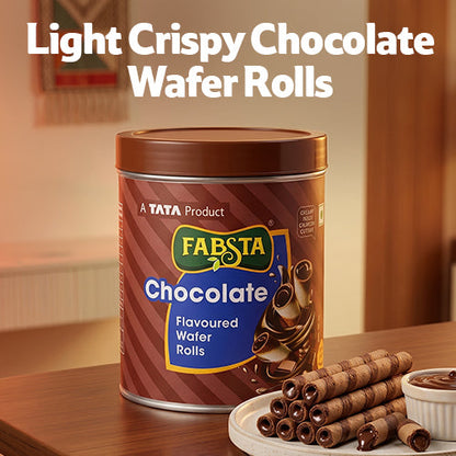 Fabsta Chocolate Flavoured Wafer Roll, 250 g