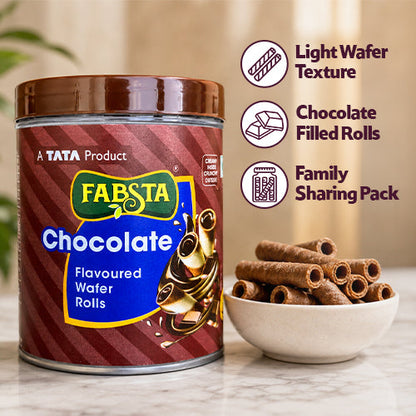 Fabsta Chocolate Flavoured Wafer Roll 250 g