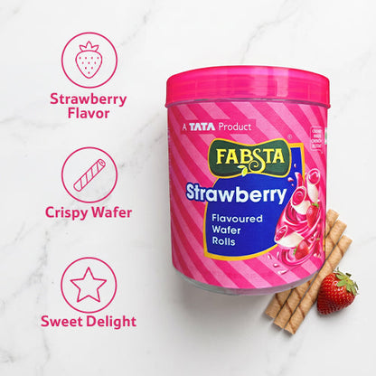 Fabsta Strawberry Wafer Roll, 250 g