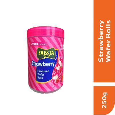 Fabsta Strawberry Flavoured Wafer Roll 250 gm