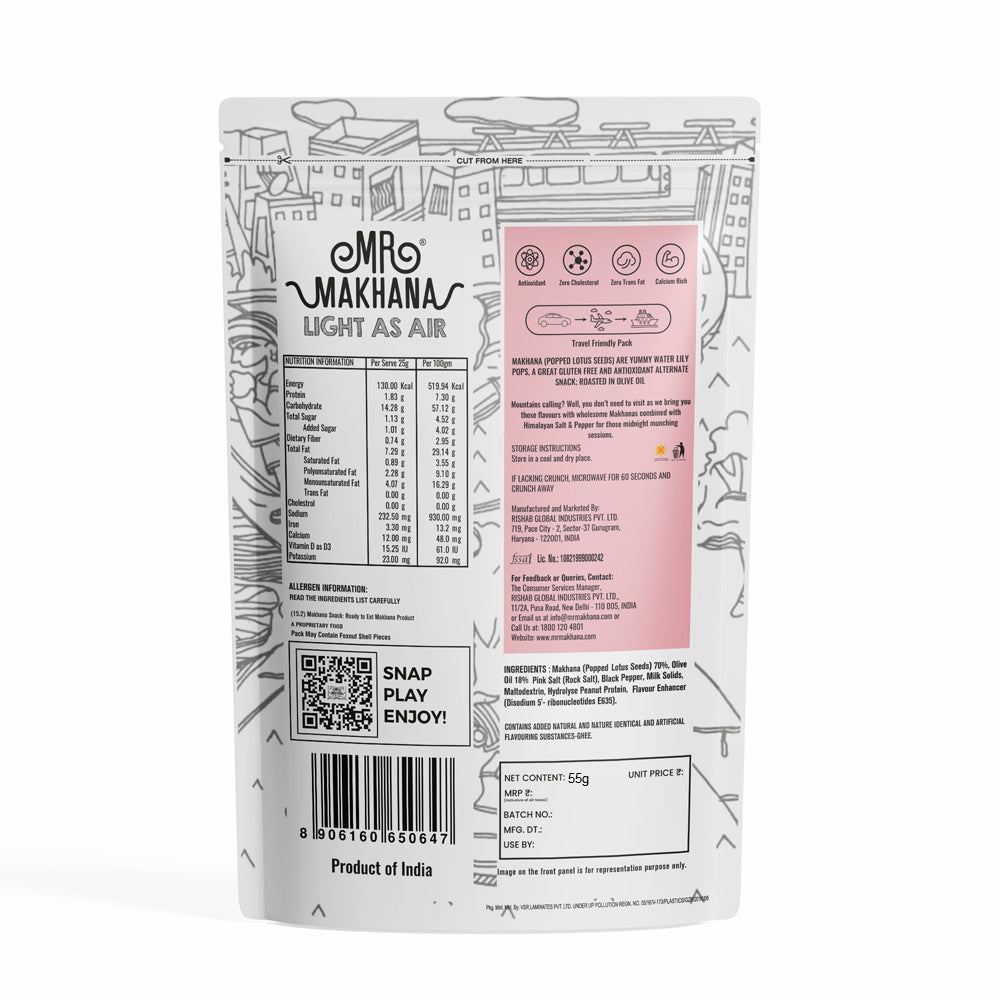 Mr Makhana Himalayan Salt N Pepper 55 gm