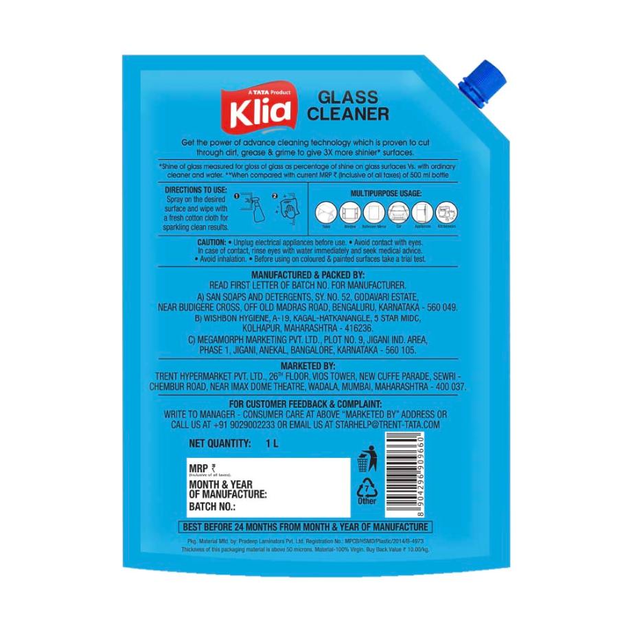 Klia Glass Cleaner, 500 ml