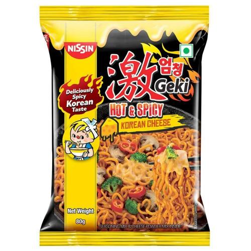 Geki Hot N Spicy Korean Cheese Noodles 80 gm