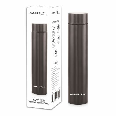 Smartle Aqua Slim Steel Bottle Black 430 ml