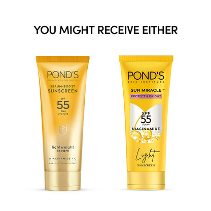 Ponds Serum Boost Sunscreen Cream Spf 55 100 gm