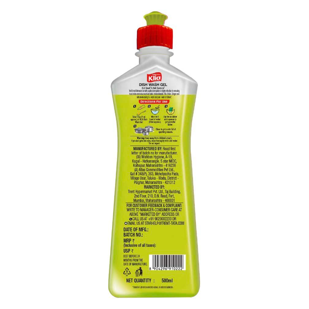 Klia Anti Smell Dishwash Gel 500 ml