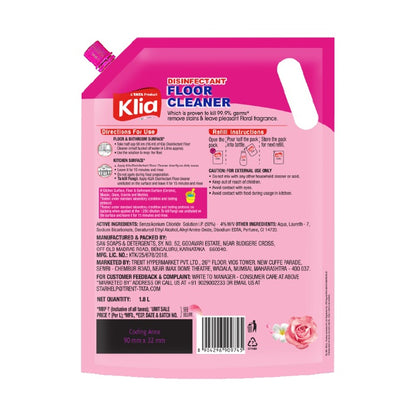 Klia Disinfectant Floor Cleaner Floral, 1800 ml