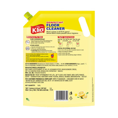 Klia Disinfectant Floor Cleaner Lemon, 1800 ml