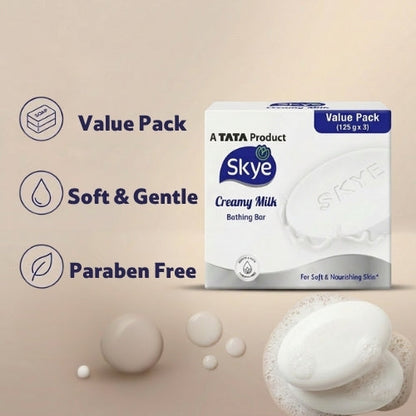 Skye Creamy Bathing Soap, Pack of 3 x 125 g