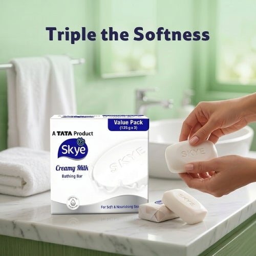 Skye Creamy Bathing Soap, Pack of 3 x 125 g