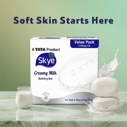 Skye Creamy Bathing Soap, Pack of 3 x 125 g