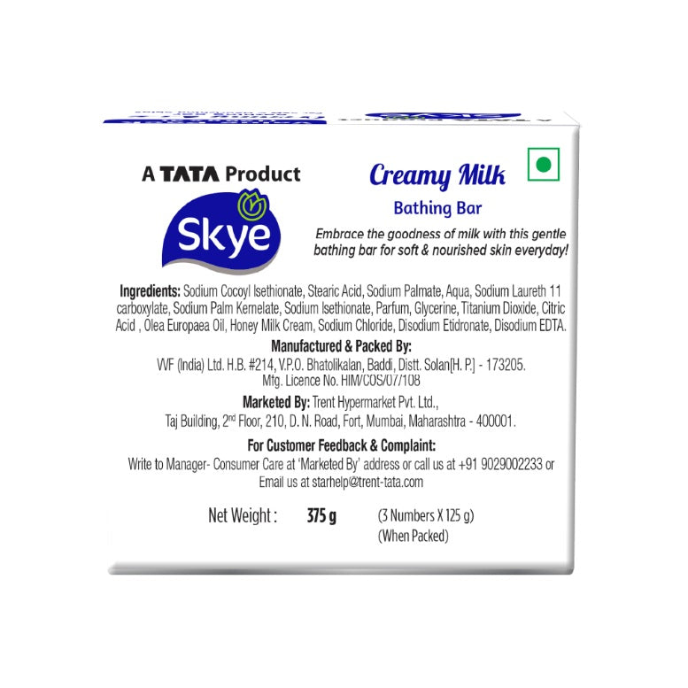 Skye Creamy Bathing Soap, Pack of 3 x 125 g