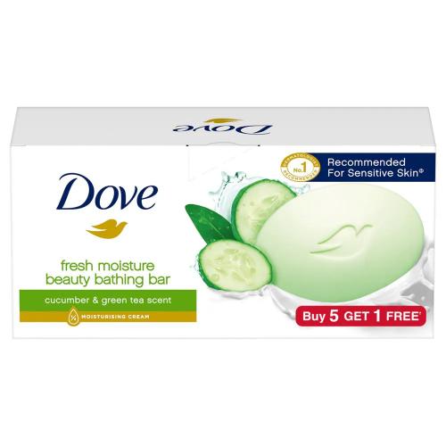 Dove Fresh Moisturising Soap Buy 5 Get 1 Free 375 g