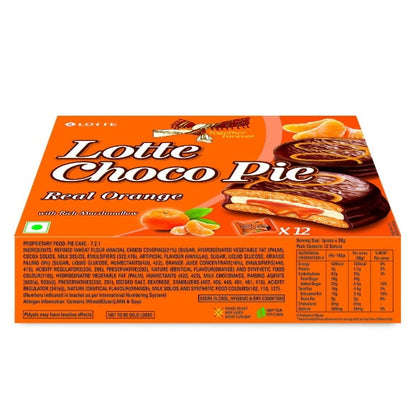 Lotte Real Orange Choco Pai 12 Pcs 336 g