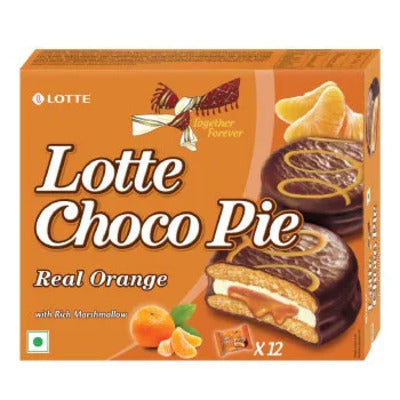 Lotte Real Orange Choco Pai 12 Pcs 336 gm