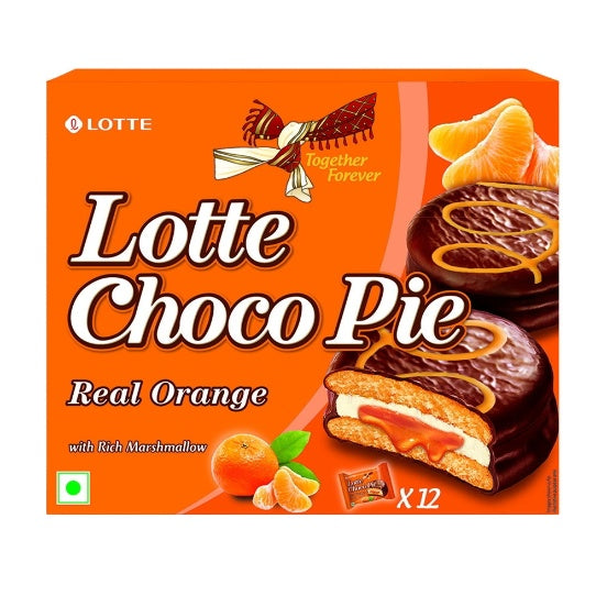 Lotte Real Orange Choco Pai 12 Pcs 336 g