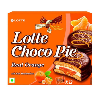 Lotte Real Orange Choco Pai 12 Pcs 336 g