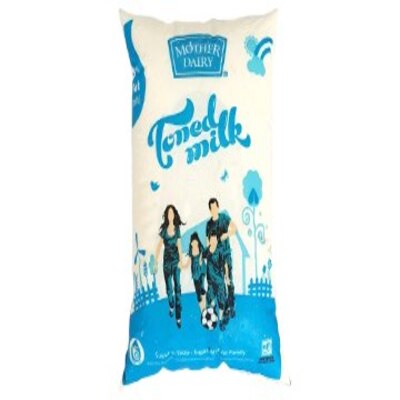 Mother Dairy Toned Milk Pouch 1 ltr