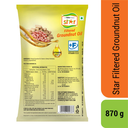 Star Filtered Groundnut Oil Pouch 870 gm