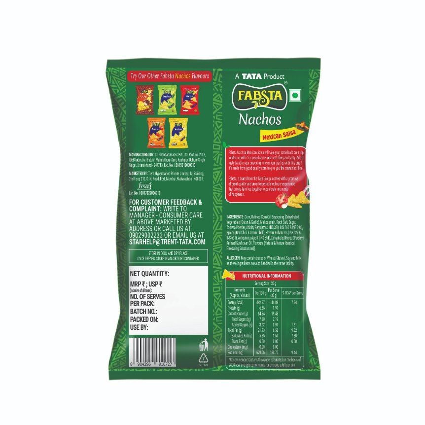 Fabsta Mexican Salsa Nachos, 130 g