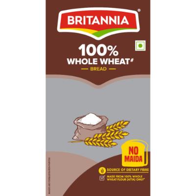 Britannia 100 Persent Whole Wheat Bread 400 g