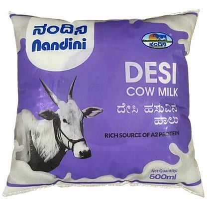Nandini A2 Desi Cow Milk Pouch 500 ml