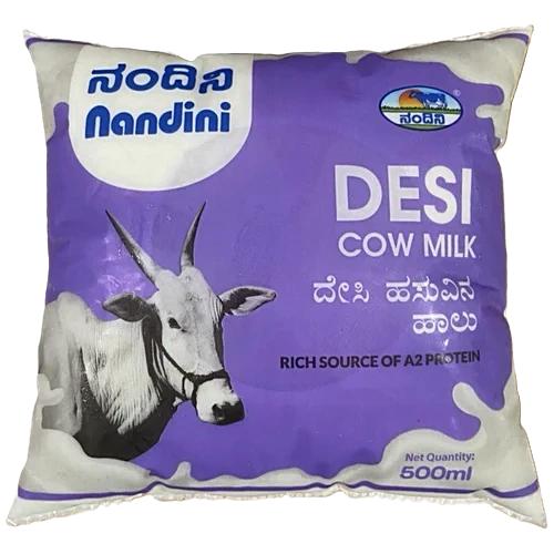 Nandini A2 Desi Cow Milk Pouch 500 Ml
