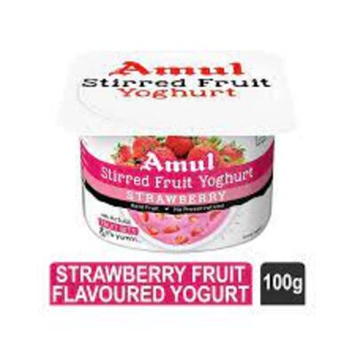 Amul Stirred Strawberry Yoghurt 100 gm