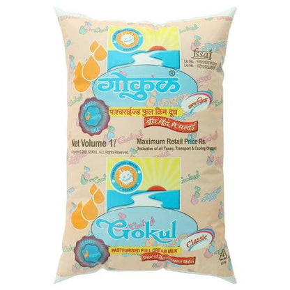 Gokul Full Cream Milk Pouch 1 ltr