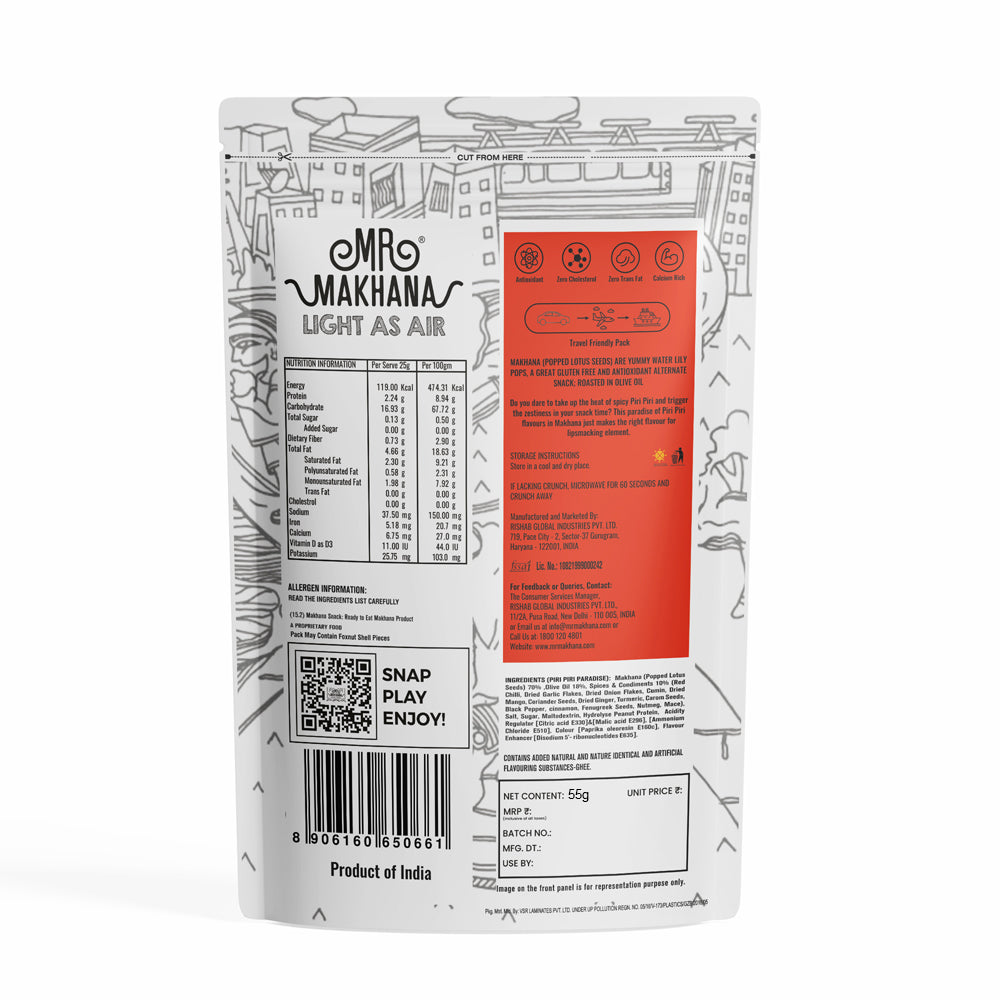 Mr Makhana Piri Piri 55 g