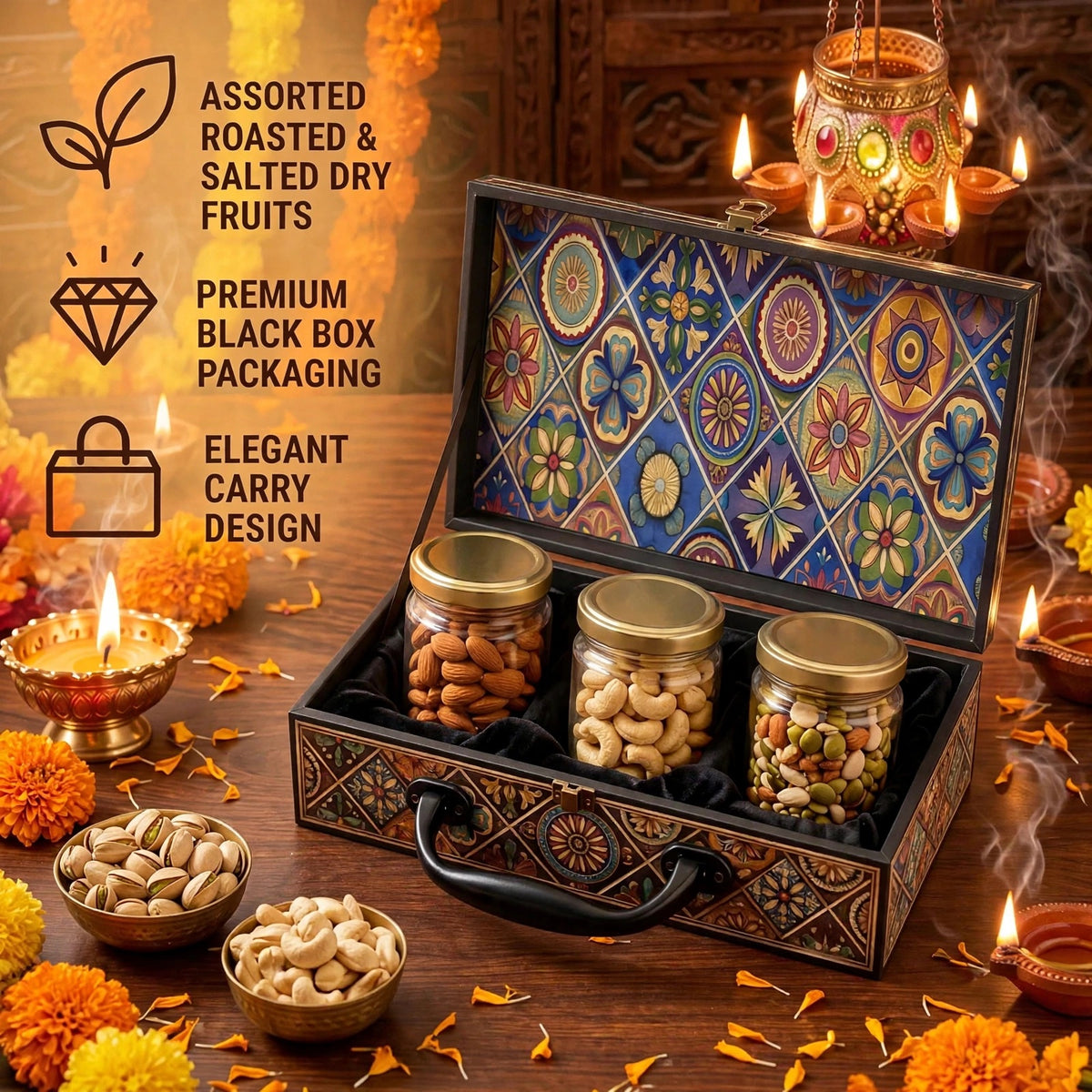 Star Healthy Gifting Dryfruit Wooden Assorted Pack 300 g