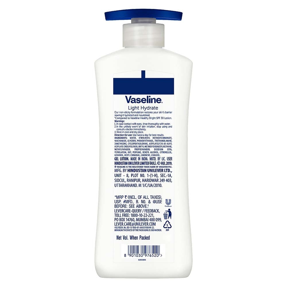 Vaseline Light Hydration Body Lotion 400 ml