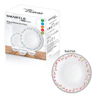 Smartle Opalware Majesta Dinnerset Bail Pink set of 12 pcs
