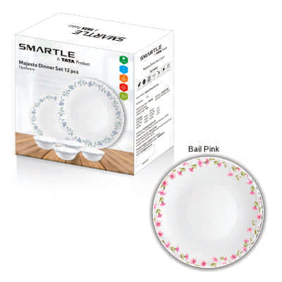 Smartle Opalware Majesta Dinnerset Bail Pink set of 12 pcs
