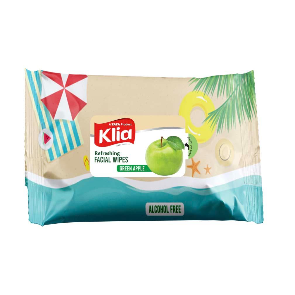 Klia Facial Wipes Green Apple pack of 20