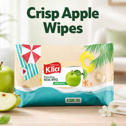 Klia Facial Wipes Green Apple pack of 20