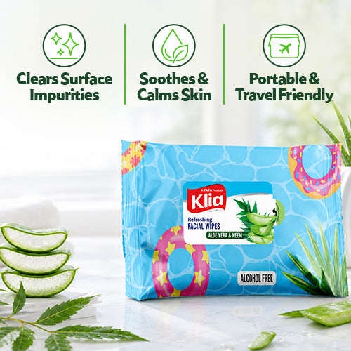 Klia Facial Wipes Neem Aloevera pack of 20