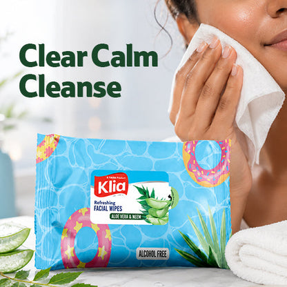 Klia Facial Wipes Neem Aloevera pack of 20