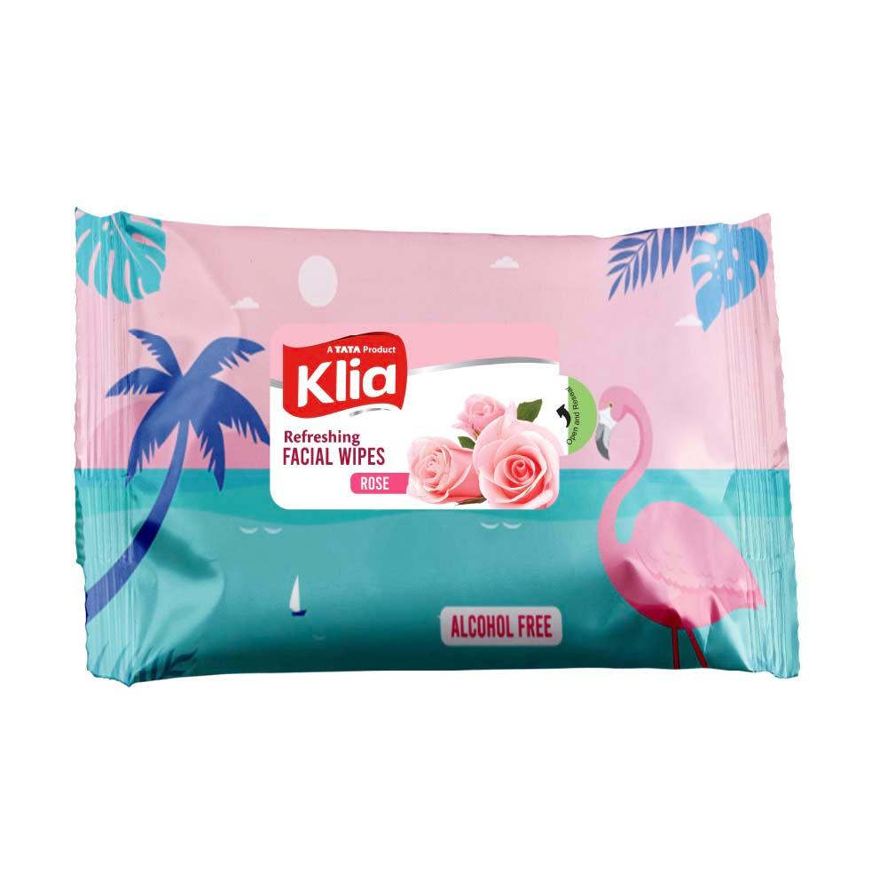 Klia Facial Wipes Rose pack of 20