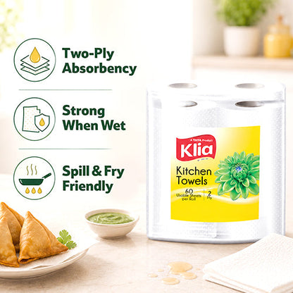 Klia Kitchen Towel 2Ply Pack Of 4 Roll