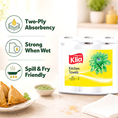 Klia Kitchen Towel 2Ply pack of 6 roll