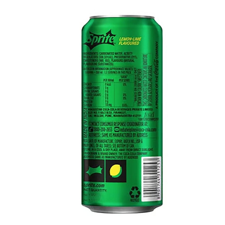 Sprite Zero Clear Carbonated Soft Drink Can 300 ml