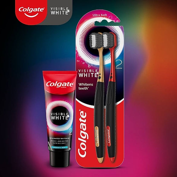 Colgate Visible White O2 Tootbrush pack of 2